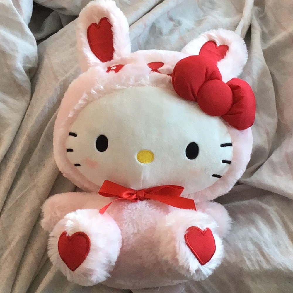 Hello kitty rabbit heart plush stuff animal